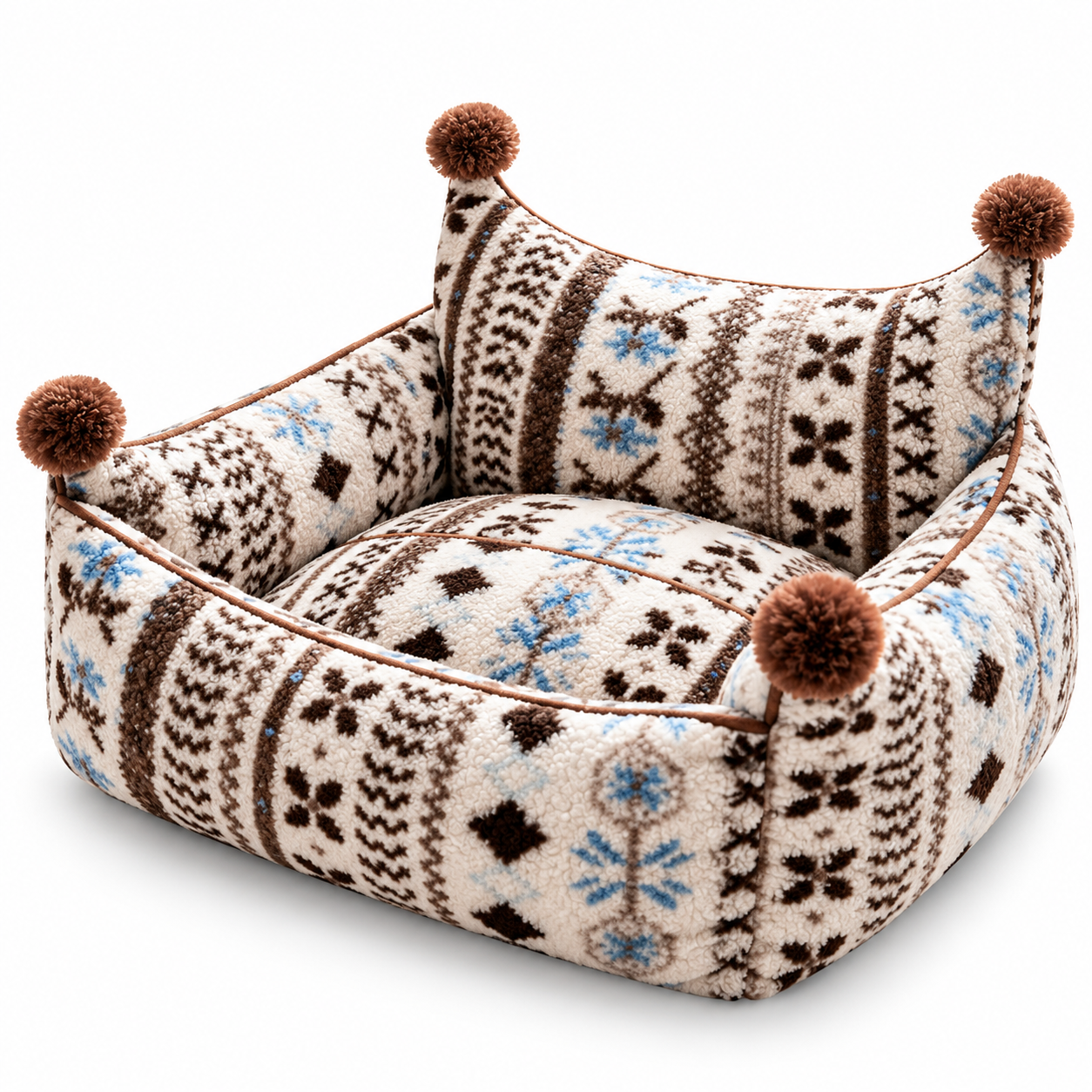 Cozy Crown Plush Dog Bed