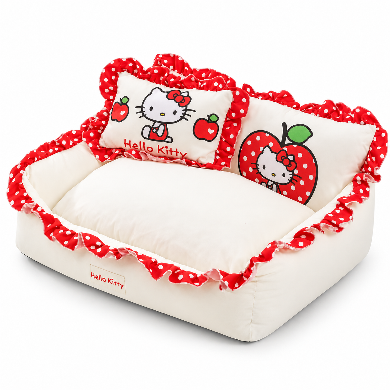 Ruffle Sofa Plush Dog Bed