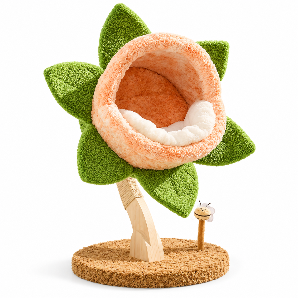 Cozy Sunflower Plush Cat Tree
